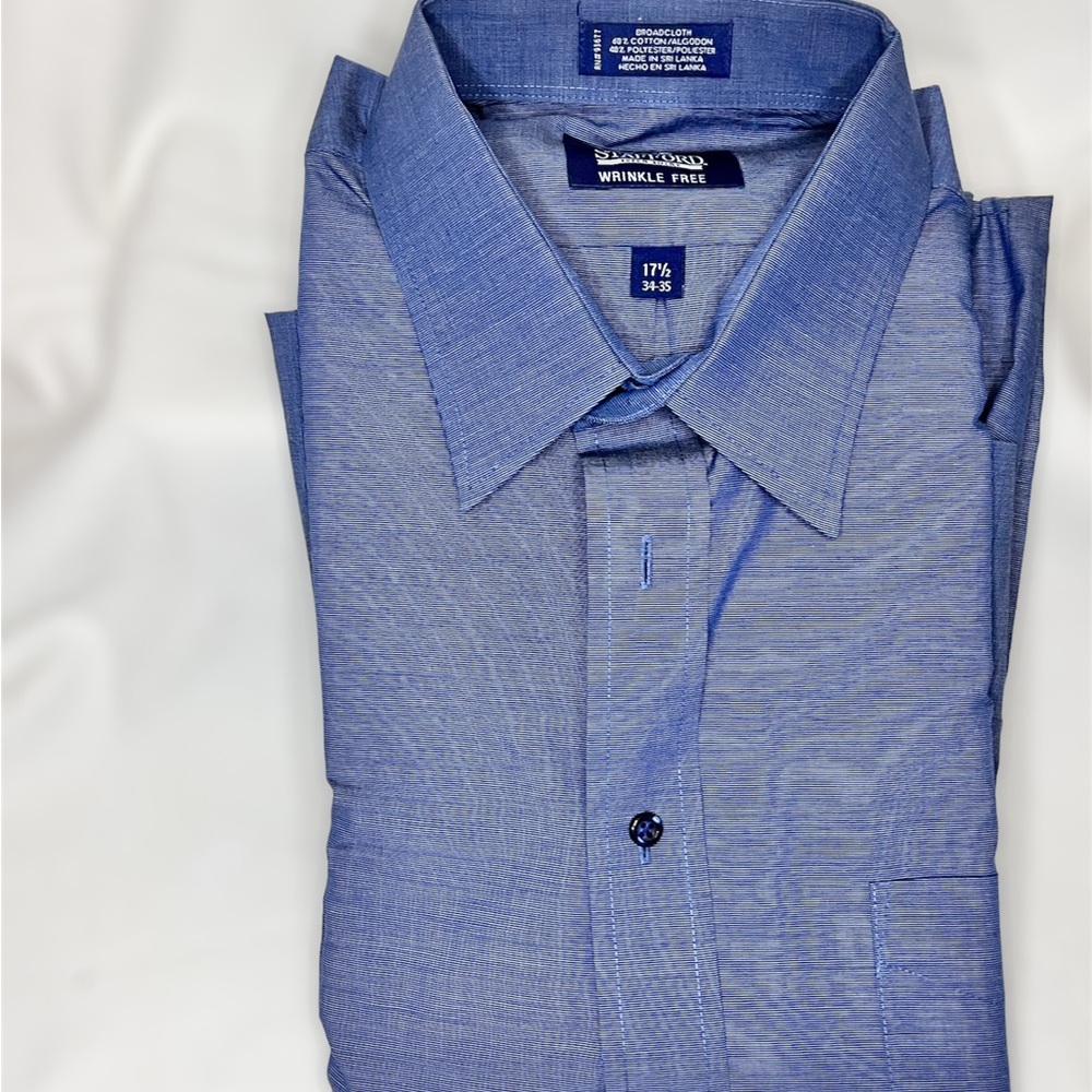 New Without Tag Stafford Men's Regular Fit Easy Care wrinkle free Dress Shirt